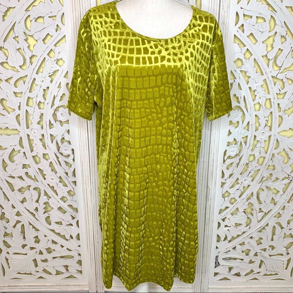 Vintage Green Textured Dress